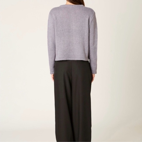 Nia Ariana Grey Cardigan Wool Blend Button Front Knit Sweater Womens Size Medium - Picture 2 of 7